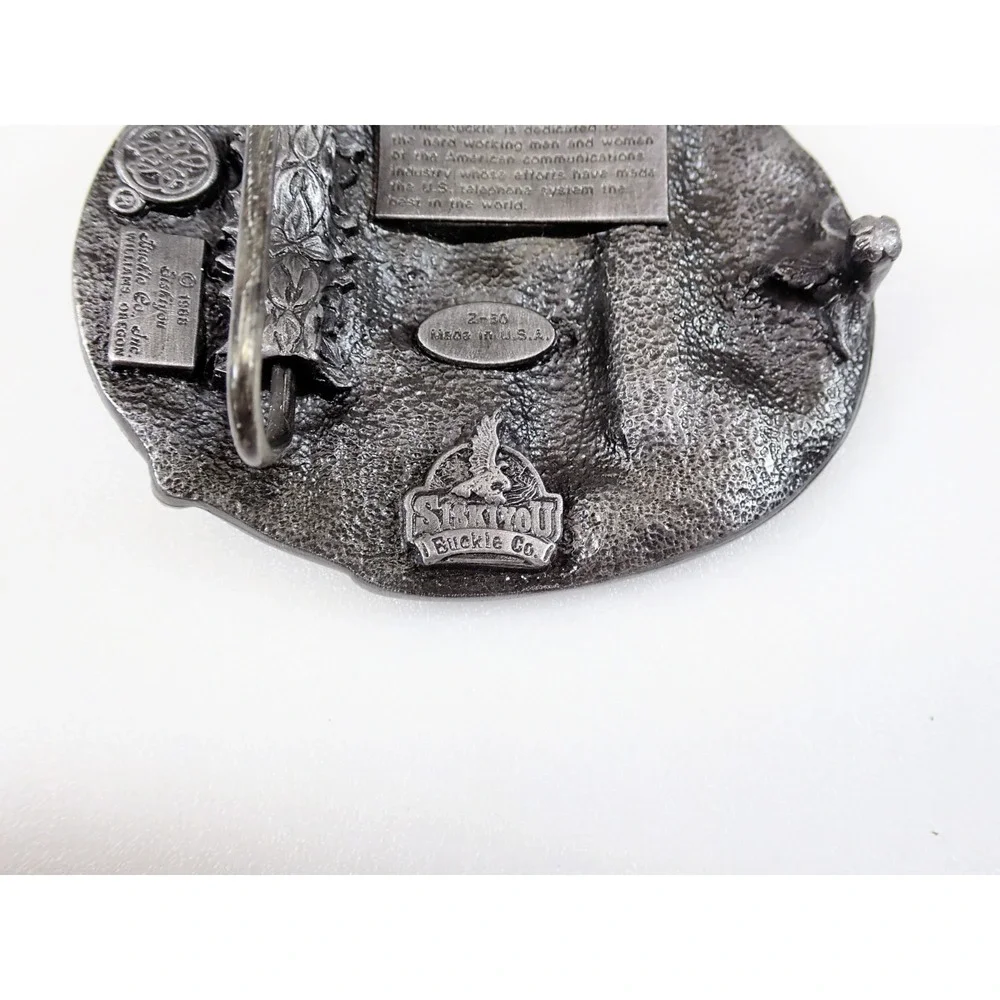 Vintage 1988 Siskiyou Belt Buckle American Communications Industry Telephone - Picture 8 of 12